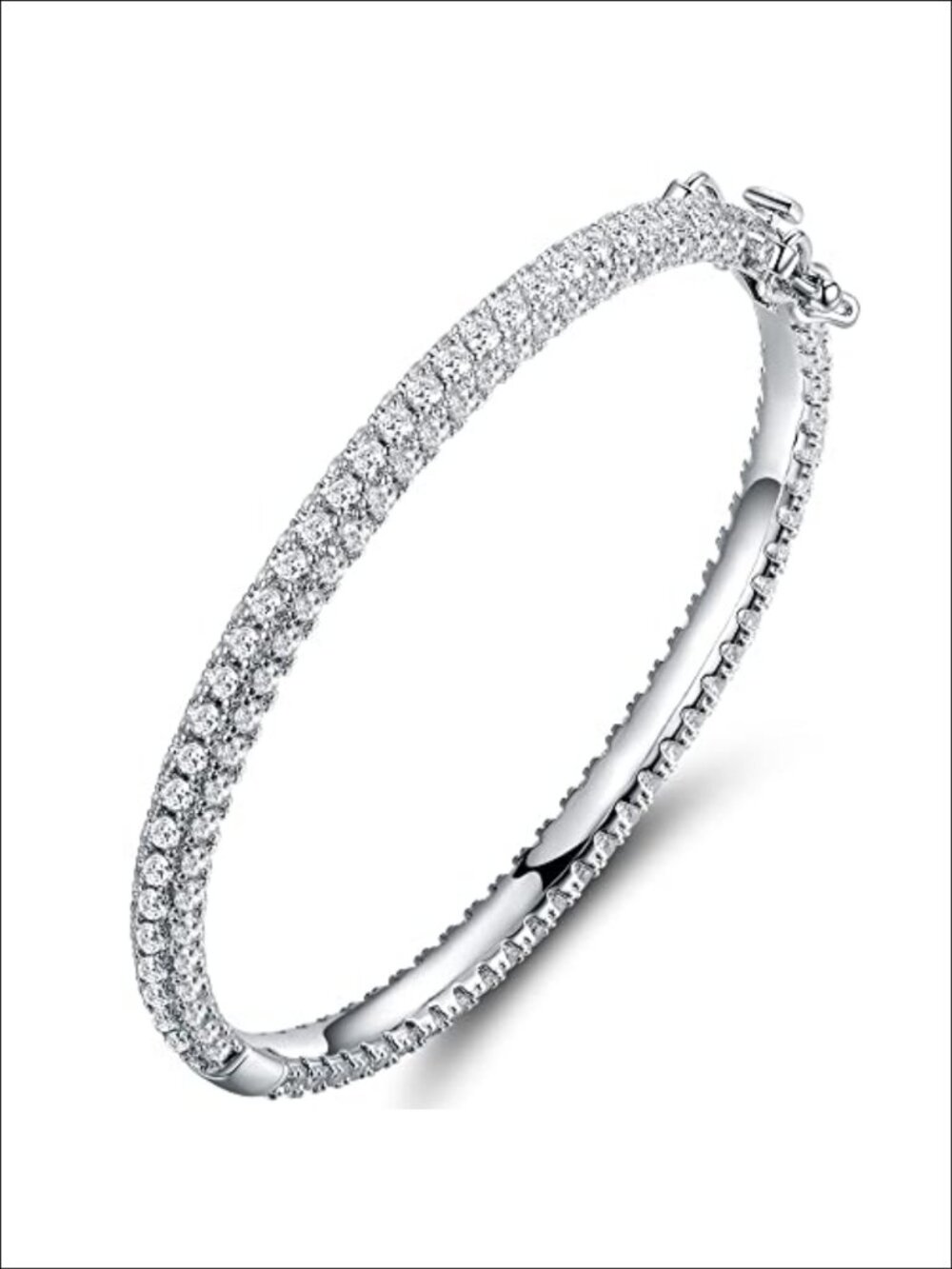 18K Gold Plated Crystal Bling Eternity Bangle Bracelet